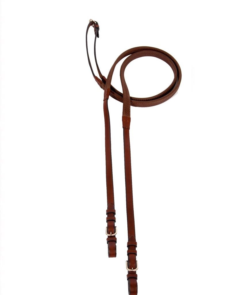 ADT Tack ADT Tack Classique Anatomical Bridle with Rubber Reins Brown