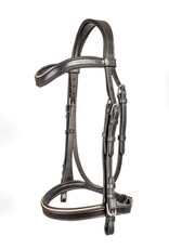ADT Tack ADT Tack Classique Anatomical Bridle w/Calfskin Covered Rein Black