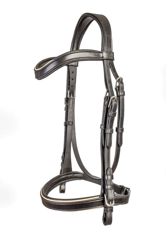 ADT Tack ADT Tack Classique Anatomical Bridle w/Calfskin Covered Rein Black