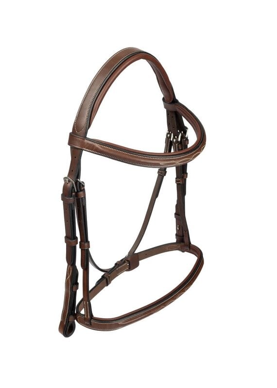 ADT ADT Tack Imperial Bridle with Laced Fancy Reins Mono Crown Brown