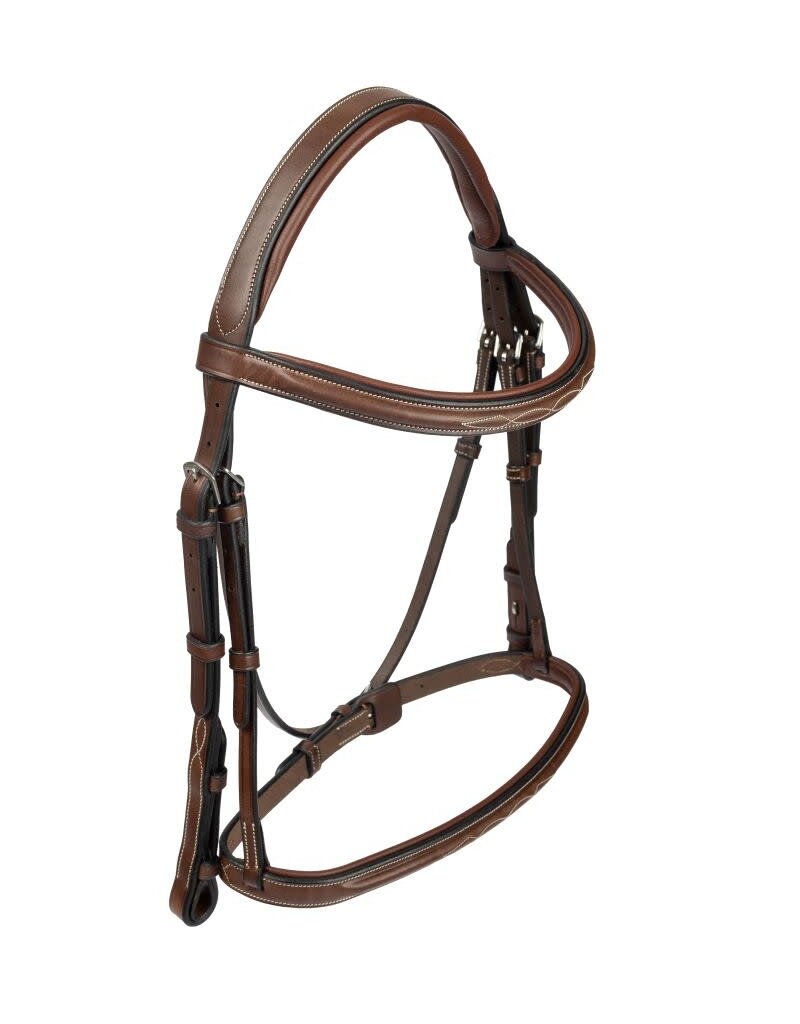 ADT Tack ADT Tack Imperial Bridle with Laced Fancy Reins Mono Crown Brown