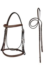 ADT ADT Tack Imperial Bridle with Laced Fancy Reins Regular Crown Brown
