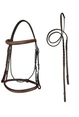ADT Tack ADT Tack Imperial Bridle with Laced Fancy Reins Regular Crown Brown Full