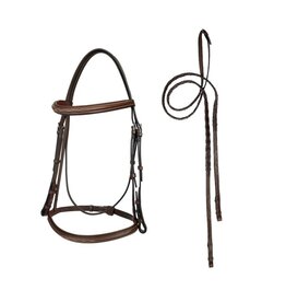 ADT ADT Tack Imperial Bridle with Laced Fancy Reins Regular Crown Brown