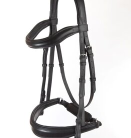 ADT ADT Tack Leon Anatomical Dressage Bridle w/Calfskin Reins - Crank, Black