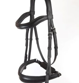 ADT Tack ADT Tack Leon Anatomical Dressage Bridle w/Calfskin Reins - Crank, Black