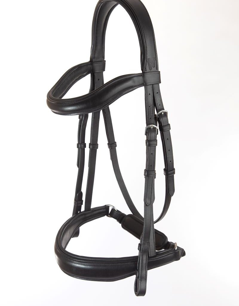ADT ADT Tack Leon Anatomical Dressage Bridle w/Calfskin Reins - Crank, Black