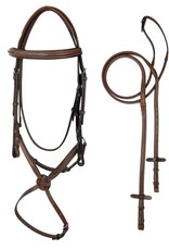 ADT Tack ADT Tack Imperial Figure 8 Bridle with Rubber Reins Regular Crown Brown