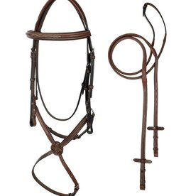 ADT ADT Tack Imperial Figure 8 Bridle with Rubber Reins Regular Crown Brown
