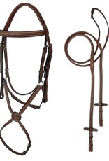 ADT Tack ADT Tack Imperial Figure 8 Bridle with Rubber Reins Mono Crown Brown