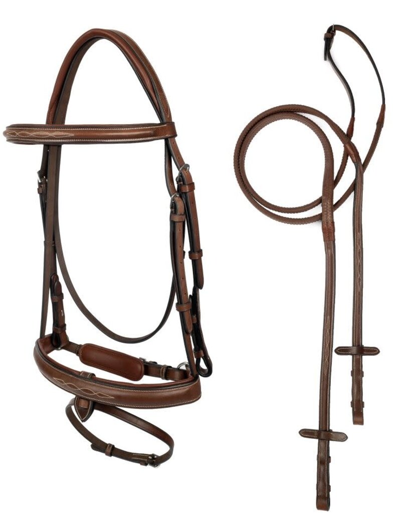 ADT Tack ADT Tack Starman Bridle w/ Rubber Reins and Crank Cavesson