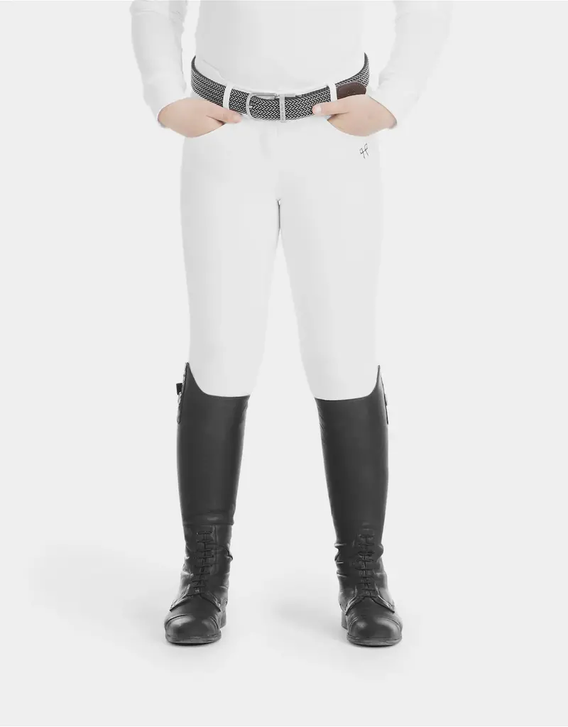 Horse Pilot Horse Pilot Girl's X-Design Knee Patch Breech White