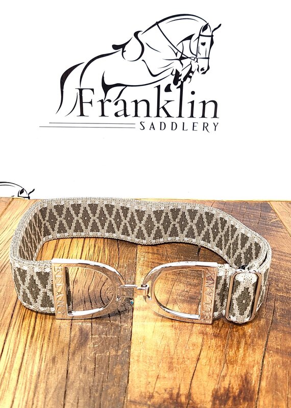 Ellany Equestrian Ellany 1.5" Kinsley Silver Stirrup Elastic Belt