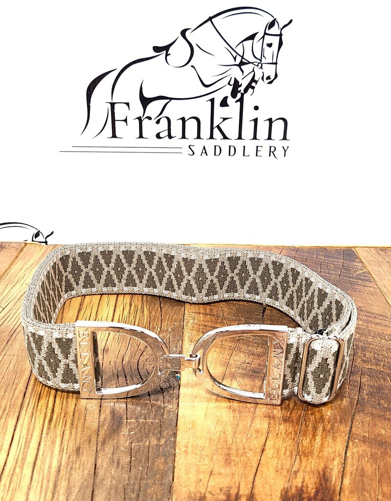 Ellany Equestrian Ellany 1.5" Kinsley Silver Stirrup Elastic Belt