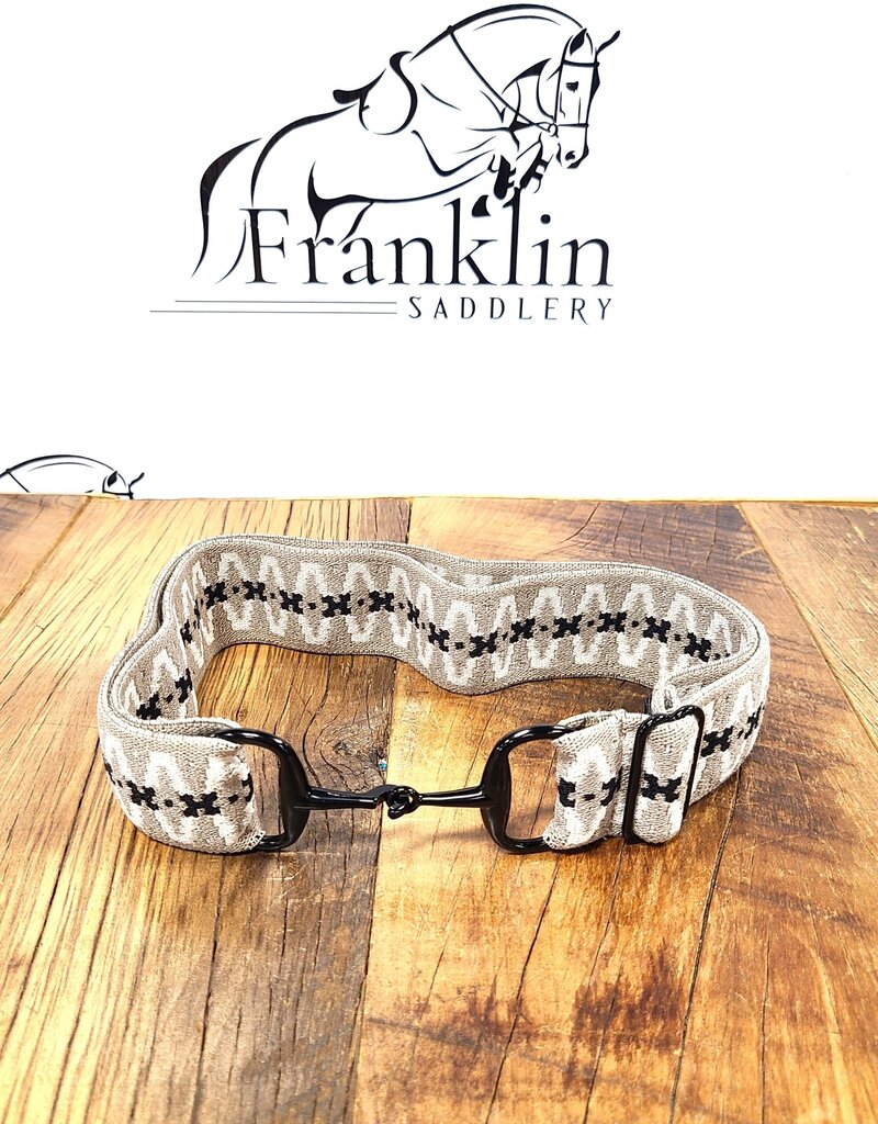 Ellany Equestrian Ellany 1.5" Harlow Black Snaffle Bit Elastic Belt