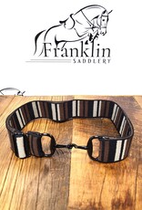 Ellany Equestrian Ellany 1.5" Black And Brown Black Snaffle Elastic Belt