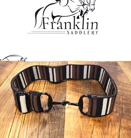 Ellany Equestrian Ellany 1.5" Black And Brown Black Snaffle Elastic Belt