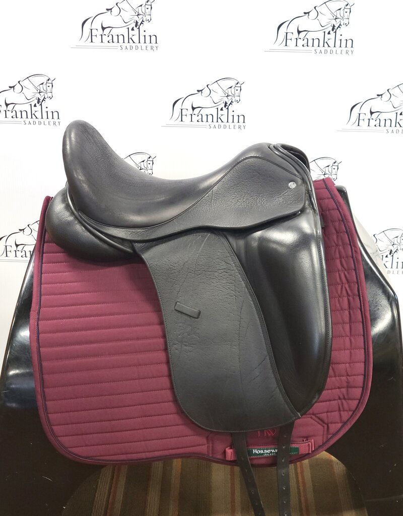 Custom Saddlery Steffen's Advantage Buffalo Leather Dressage Saddle 17" Seat Consignment #673