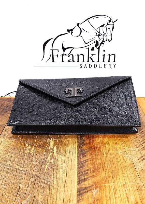 Tucker Tweed Equestrian Tucker Tweed Black Ostrich Clutch