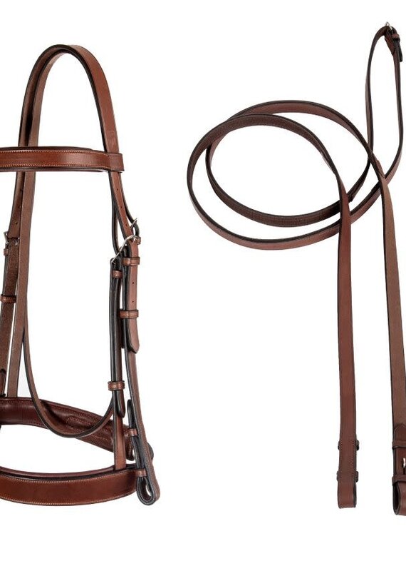 ADT Tack ADT Tack Fox Hunt Bridle with Rubber Reins