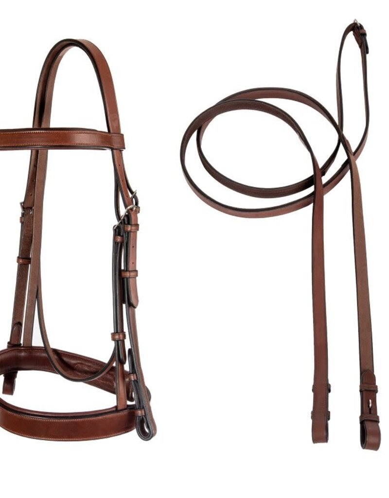 ADT Tack ADT Tack Fox Hunt Bridle with Rubber Reins