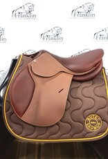 Butet Used Butet Integrated Grained L 17" Seat 2.5 Flap Standard Tree D+FVIRG Gold Saddle