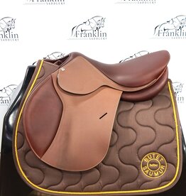 Butet Used Butet Integrated Grained L 17" Seat 2.5 Flap Standard Tree D+FVIRG Gold Saddle
