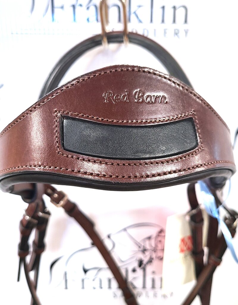 Red Barn Bridlework Red Barn Arena Dressage Bridle Brown With Black Padding Full