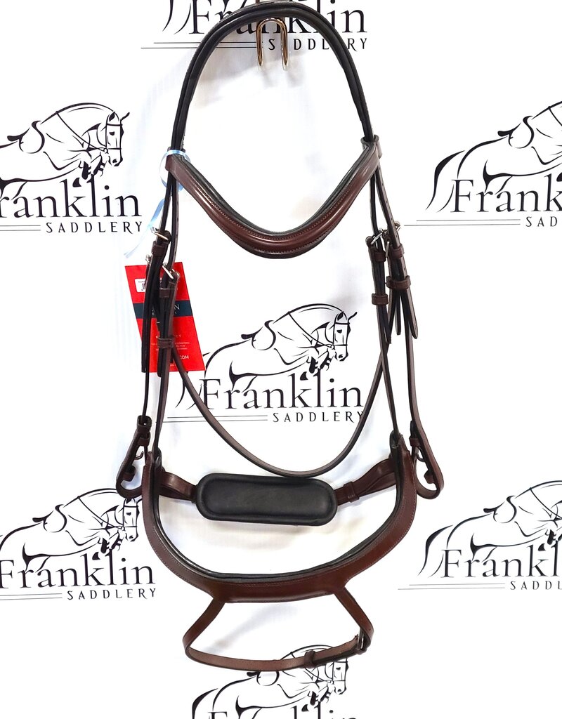 Red Barn Bridlework Red Barn Arena Dressage Bridle Brown With Black Padding Full