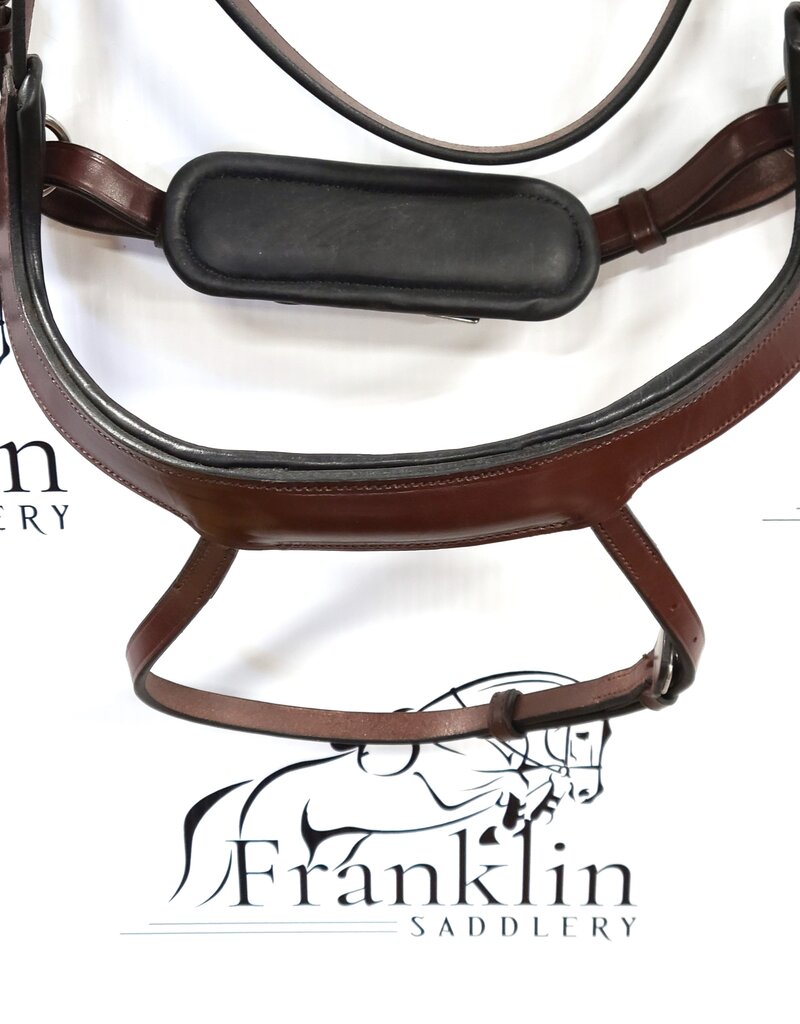 Red Barn Bridlework Red Barn Arena Dressage Bridle Brown With Black Padding Full
