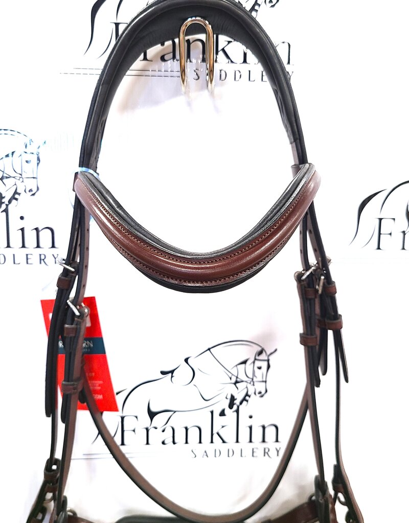 Red Barn Bridlework Red Barn Arena Dressage Bridle Brown With Black Padding Full