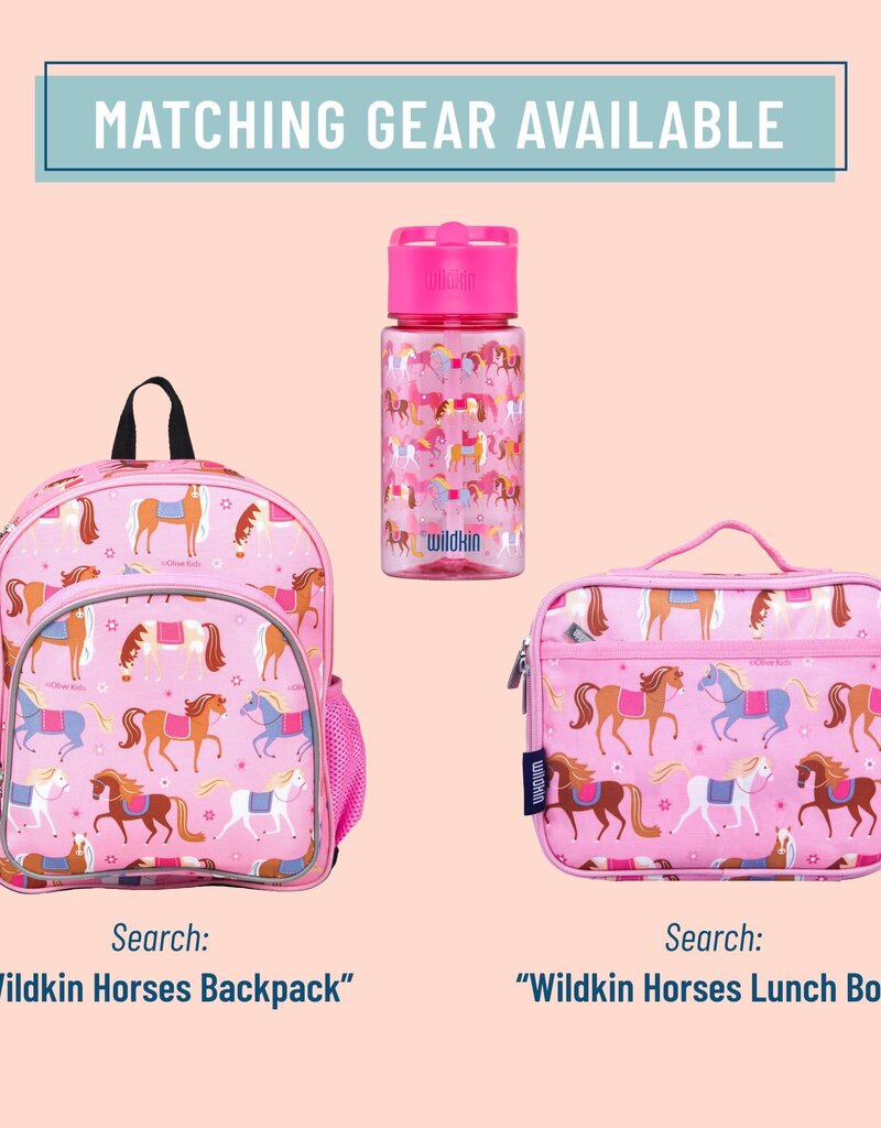Wildkin Wildkin Pink Horses 16 oz Tritan Water Bottle