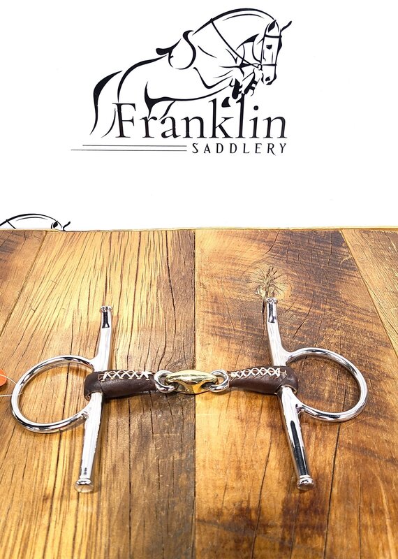 Jump In Jump In Full Cheek French Link Leather Covered Bit 4.5"