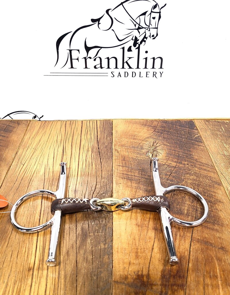 Jump In Jump In Full Cheek French Link Leather Covered Bit 4.5"
