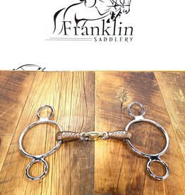 Jump In Jump In 3 Ring French Link Leather Covered Bit 4.5"