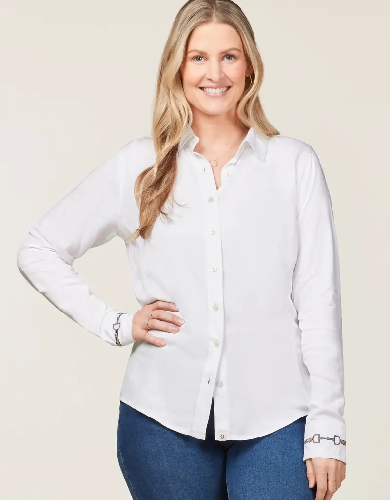 Kerrits Kerrits Bit N Bridle Button Up Shirt White
