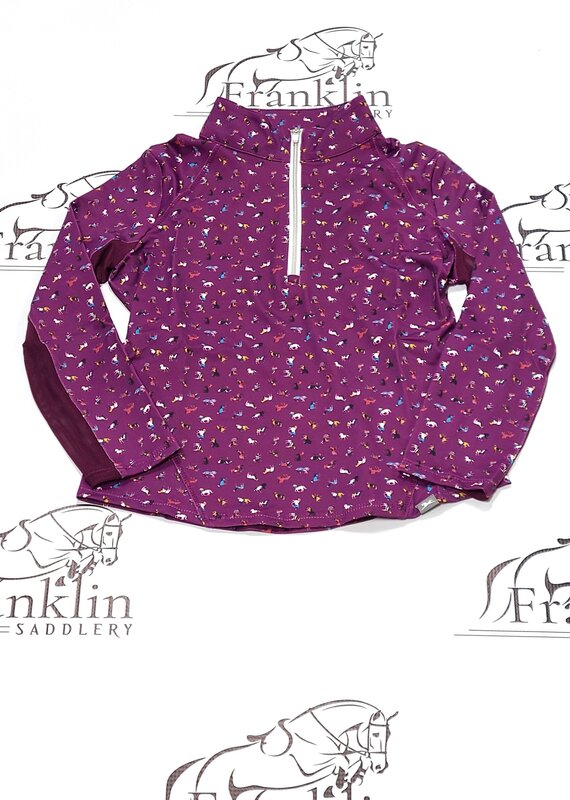 RJ Classics RJ Classics Libby Jr Long Sleeve Sun Shirt Plum Ponies