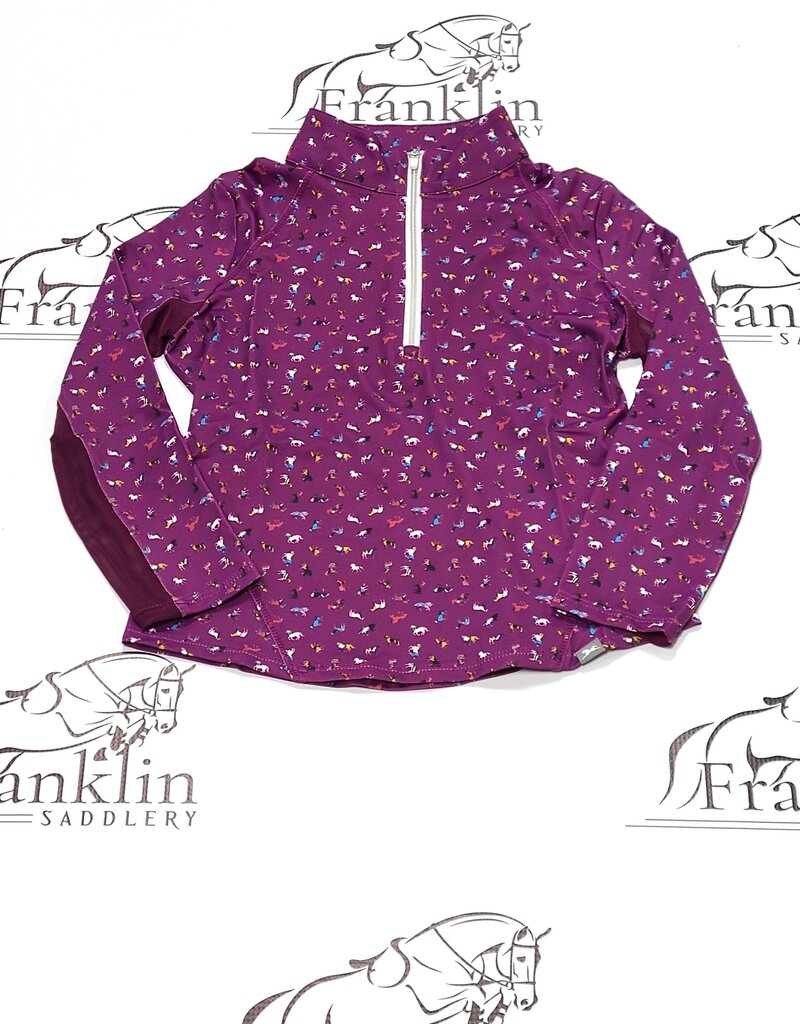 RJ Classics RJ Classics Libby Jr Long Sleeve Sun Shirt Plum Ponies