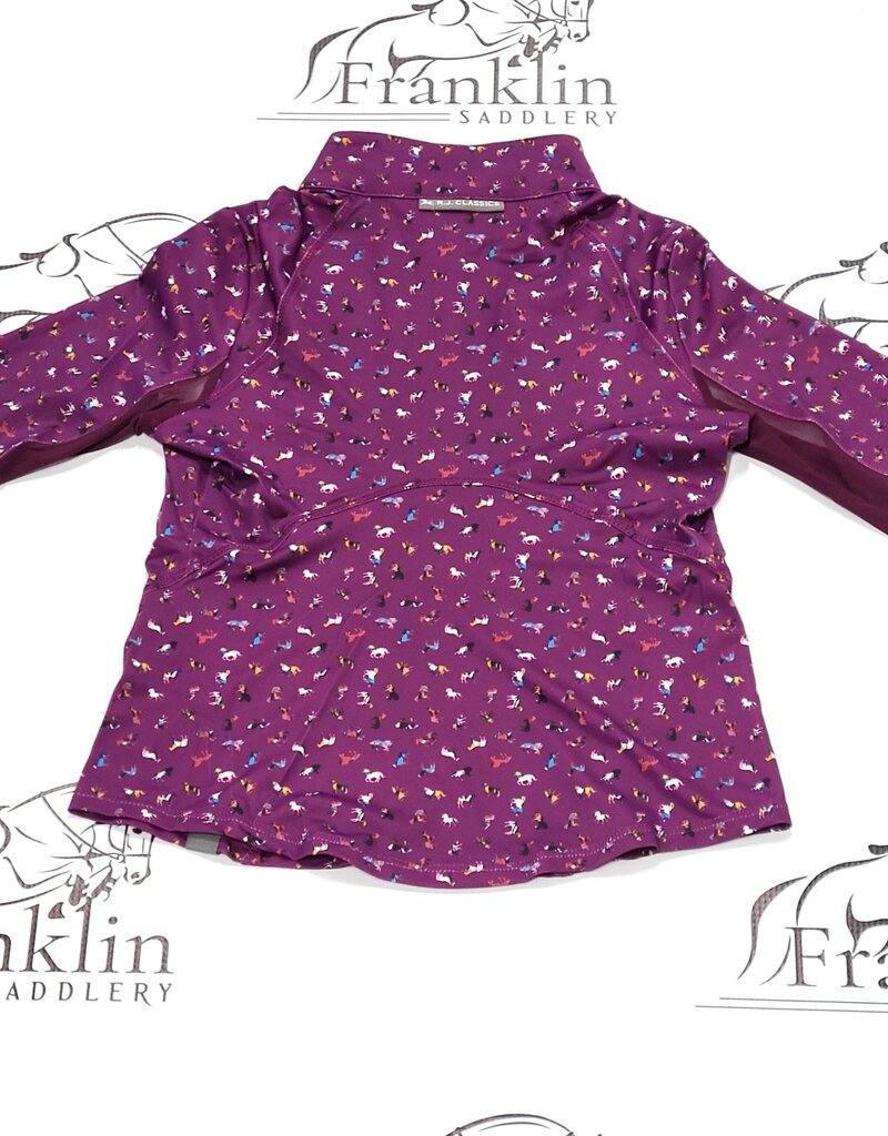 RJ Classics RJ Classics Libby Jr Long Sleeve Sun Shirt Plum Ponies