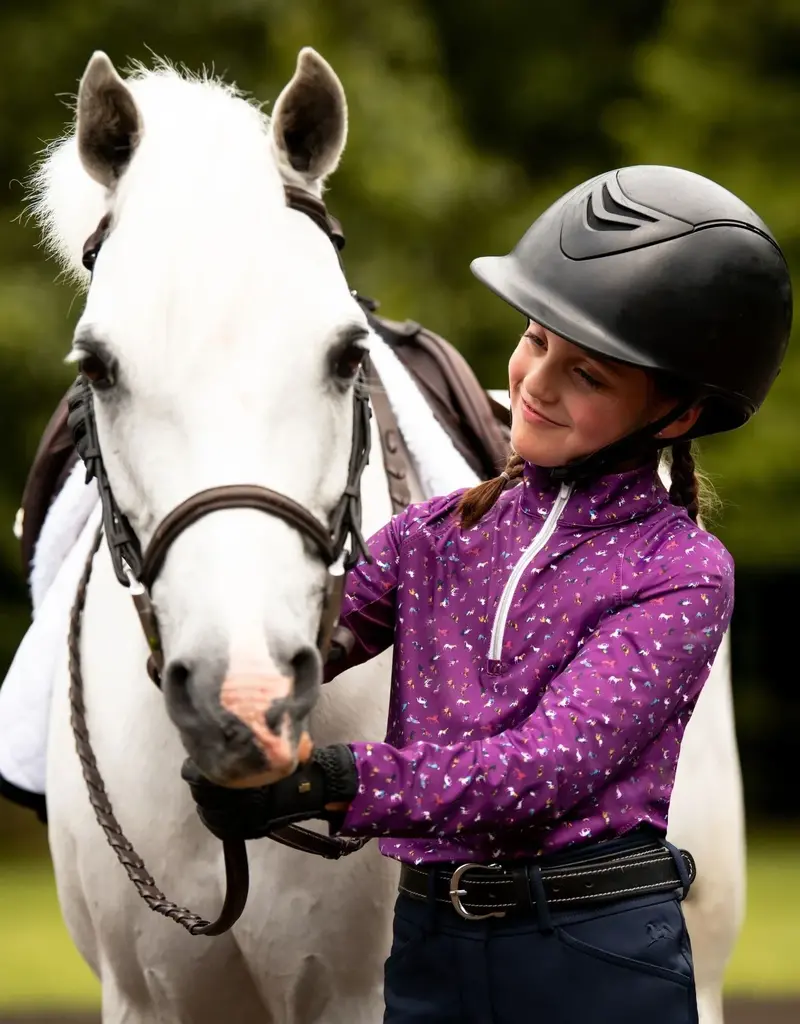 RJ Classics RJ Classics Libby Jr Long Sleeve Sun Shirt Plum Ponies