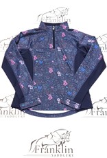 Ovation Ovation Youth Half Zip Sun Shirt Navy Mosaic Floral