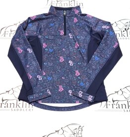 Ovation Ovation Youth Half Zip Sun Shirt Navy Mosaic Floral