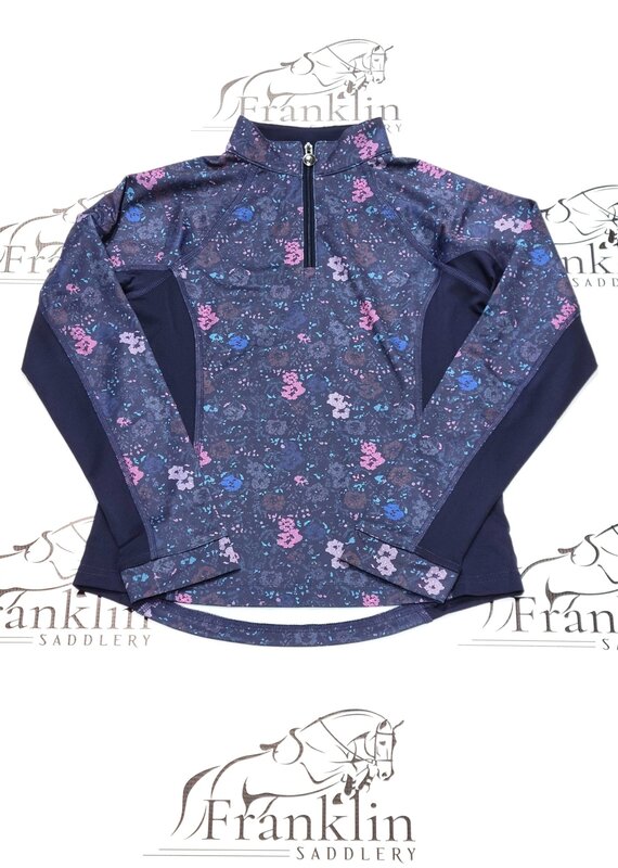 Ovation Ovation Youth Half Zip Sun Shirt Navy Mosaic Floral