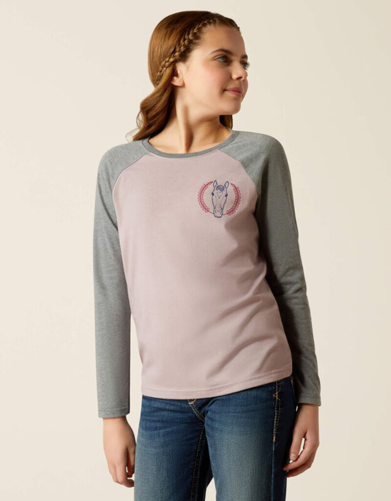 Ariat Ariat Youth Heart Star Long Sleeve Shirt Purple Dove/Heather