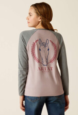 Ariat Ariat Youth Heart Star Long Sleeve Shirt Purple Dove/Heather