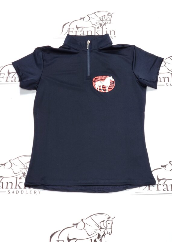 Equistar Equistar Kid's Short Sleeve Quarter Zip Sun Shirt Navy