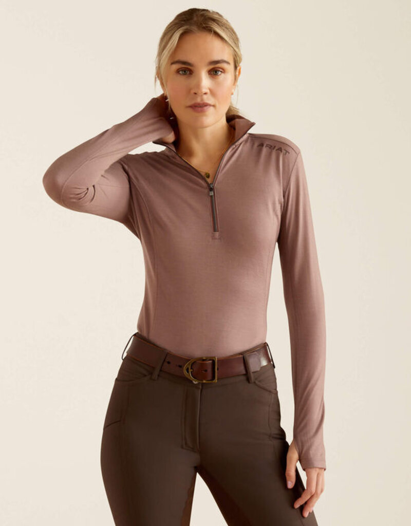 Ariat Ariat Women's Cheviot 1/4 Zip Long Sleeve Baselayer Twlight Mauve