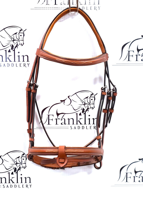 Butet *New Updated* Butet Combined (Flash) Noseband Sports Bridle Gold Full