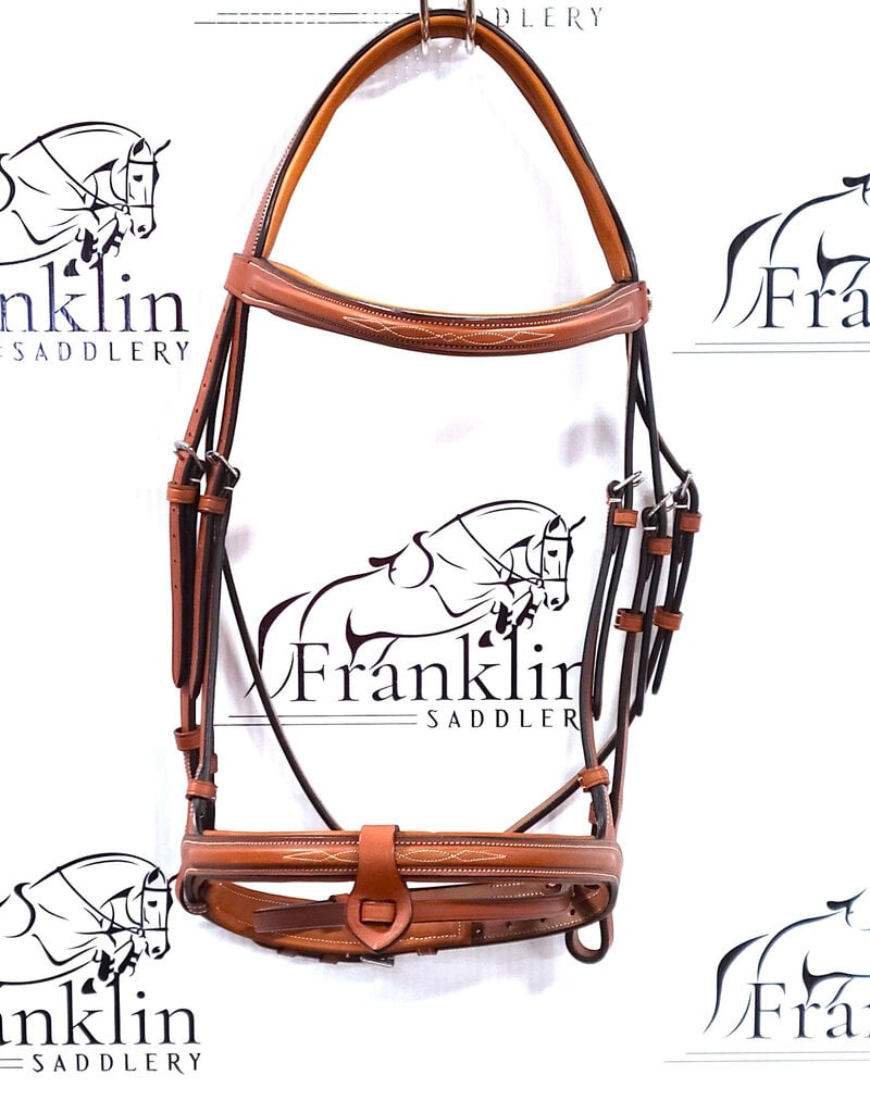 Butet *New* Butet Premium Flash Noseband Bridle Gold Full