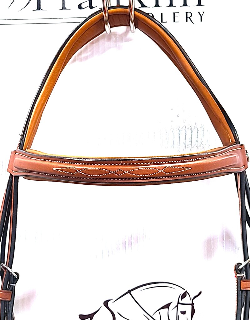 Butet *New* Butet Premium Flash Noseband Bridle Gold Full